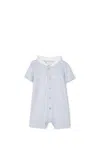 Givenchy Light Blue Romper For Baby Boy With Logo In Blu Cielo