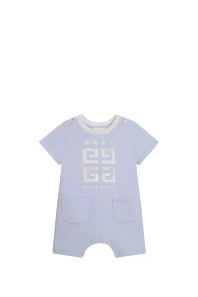 Givenchy Babies' Romper With Print In Light Blue