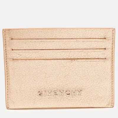 Pre-owned Givenchy Rose Gold Leather Card Holder In Pink