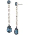 Givenchy Rose Gold-tone Round & Pear-shape Crystal Linear Drop Earrings