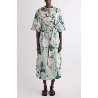 Givenchy Rose Jacquard Cotton Cocoon Dress In Multi