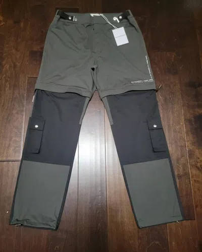 Pre-owned Givenchy Rosewood Grey Nylon Cargo Convertible Joggers In Gray