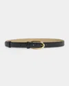Givenchy Essential Leather Buckle Belt In Black