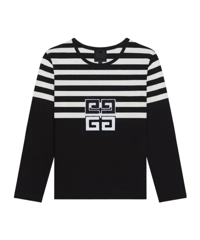 Givenchy Round Collar And Long-sleeved T-shirt In Black/white