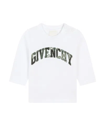 Givenchy Round Collar And Long-sleeved T-shirt In White