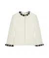 Givenchy Tweed Short Jacket With Beaded Trim In White