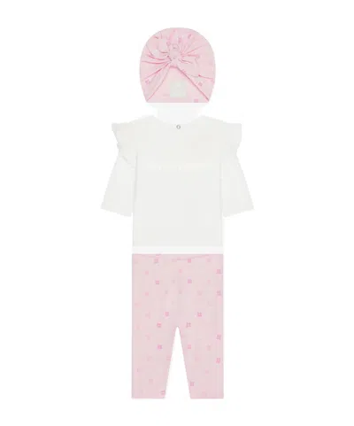 Givenchy Round Collar T-shirt Pants Hat Set In Pale Pink