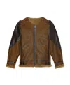 Givenchy Jacket In Leather And Shearling In Brown