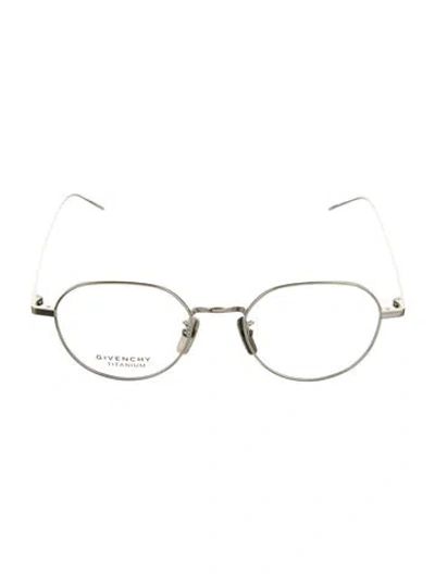Pre-owned Givenchy Round Eyeglasses In Silver