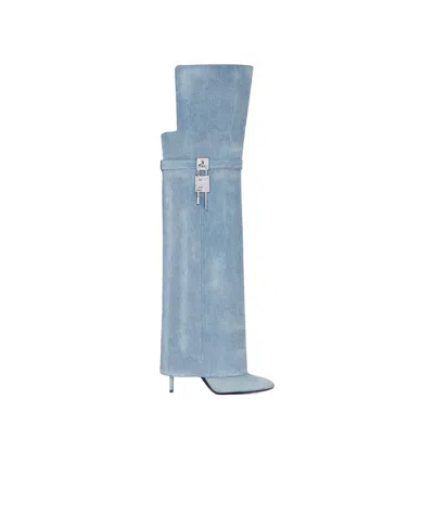 Givenchy Round-head Boots In Medium Blue