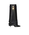 Givenchy Shark Lock Stiletto Leather Knee-high Boots In Black