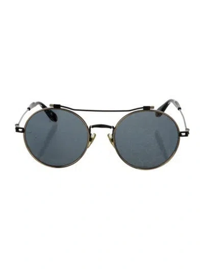 Pre-owned Givenchy Round Mirrored Sunglasses In Black