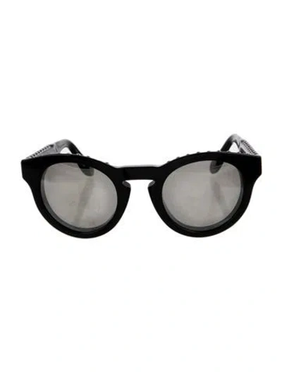 Pre-owned Givenchy Round Mirrored Sunglasses In Black