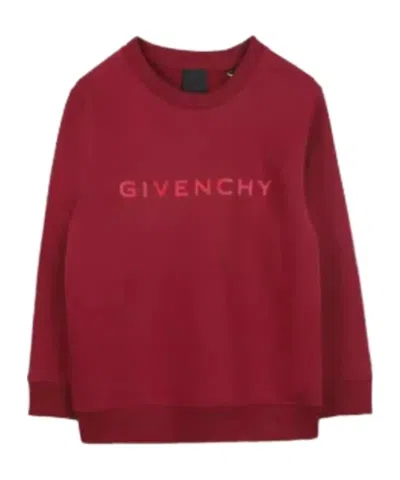 Givenchy Round Neck Long-sleeved Sweatshirt In Red