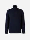 Givenchy Ribbed Turtleneck Jumper Cuffs Hem In Blue
