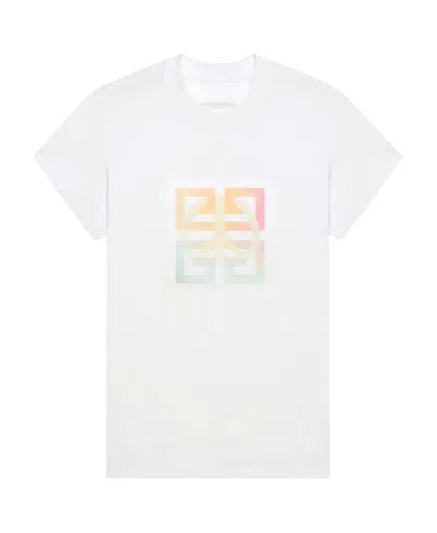 Givenchy Round-necked Pattern Printed Slim T-shirt In White