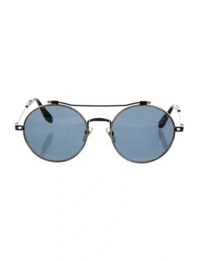 Pre-owned Givenchy Round Tinted Sunglasses In Black/gold