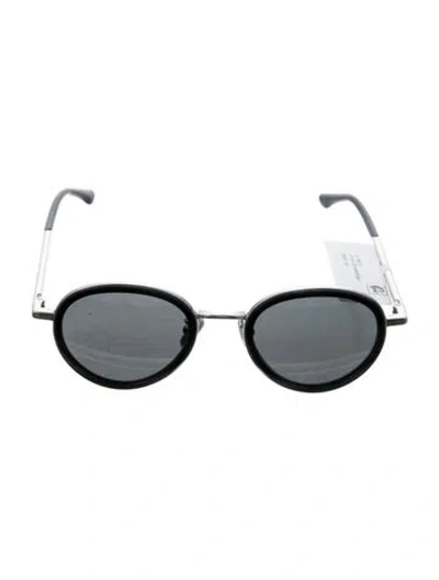 Pre-owned Givenchy Round Tinted Sunglasses In Black/silver