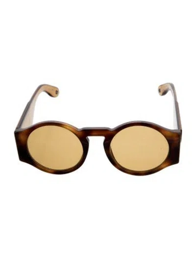 Pre-owned Givenchy Round Tinted Sunglasses In Brown