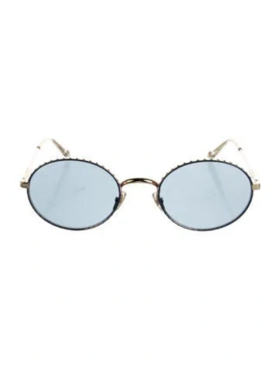 Pre-owned Givenchy Round Tinted Sunglasses In Gold