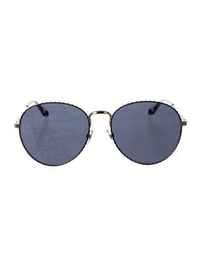 Pre-owned Givenchy Round Tinted Sunglasses In Silver