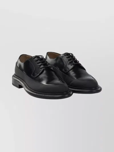 GIVENCHY ROUND TOE LEATHER DERBY LACE-UP SHOES