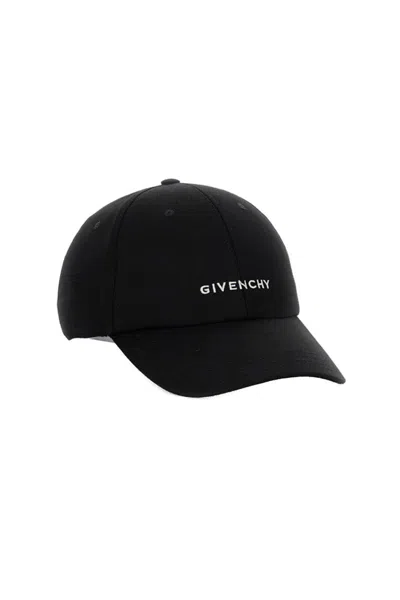 Givenchy Round Visor Cap With Embroidered Logo In Black