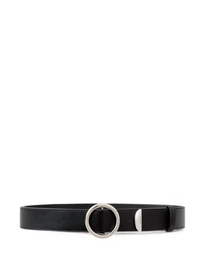 Givenchy Round-buckle Leather Belt In Black