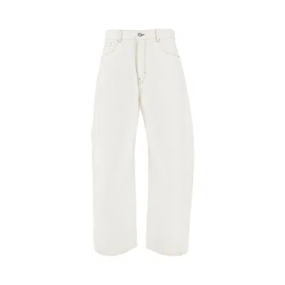 Givenchy Rounded Leg Denim Pants In White