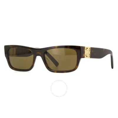 Givenchy 4g 56mm Rectangular Sugnlasses In Dark Havana/roviex