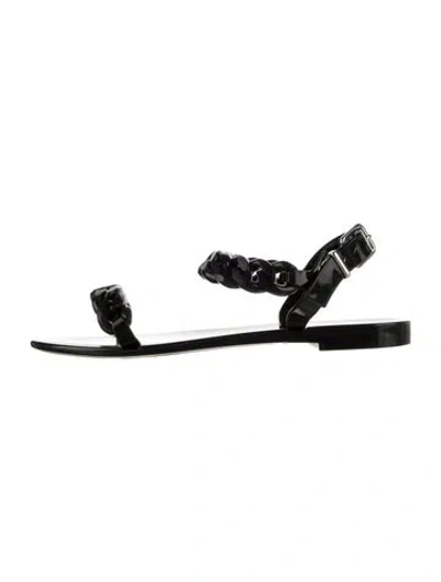 Pre-owned Givenchy Rubber Chain-link Accents Sandals In Black