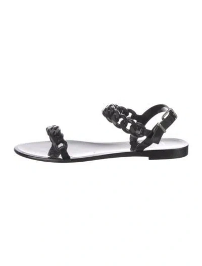 Pre-owned Givenchy Rubber Chain-link Accents Sandals In Black
