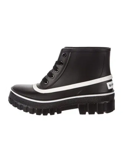 Pre-owned Givenchy Rubber Colorblock Pattern Rain Boots In Multi