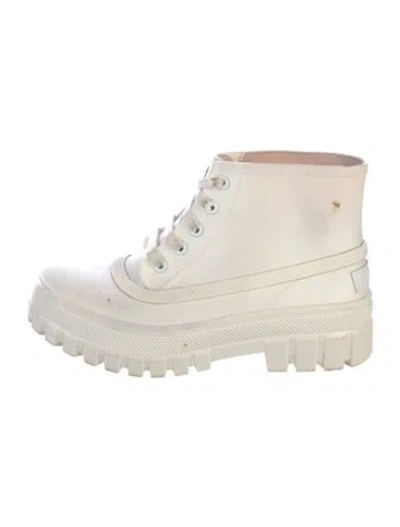Pre-owned Givenchy Rubber Combat Boots In Neutrals/white