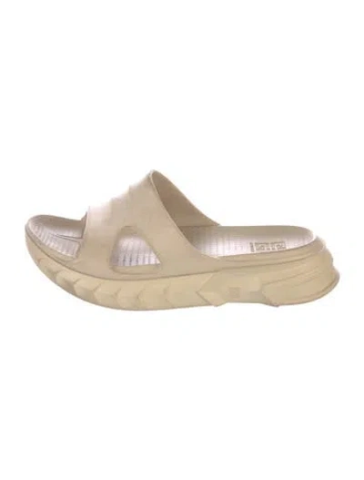 Pre-owned Givenchy Rubber Cutout Accent Slides In Neutral