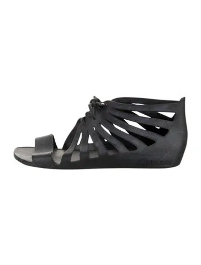Pre-owned Givenchy Rubber Gladiator Sandals In Blue/grey