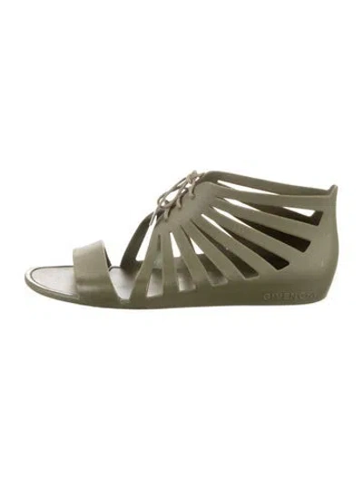 Pre-owned Givenchy Rubber Gladiator Sandals In Green