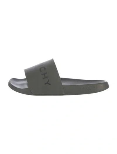 Pre-owned Givenchy Rubber Graphic Print Slides In Multi