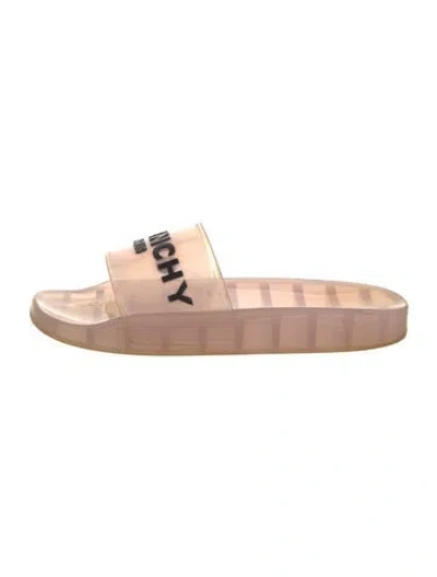 Pre-owned Givenchy Rubber Graphic Print Slides In Neutrals
