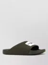 Givenchy Black Sandals With Wide Band And Contrasting Logo Patch In Rubber Man