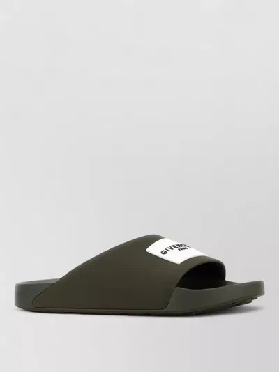 GIVENCHY RUBBER LABEL SLIDES OPEN TOE DESIGN