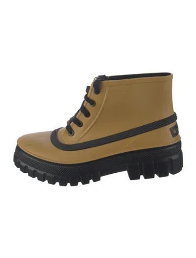 Pre-owned Givenchy Rubber Lace-up Boots In Neutrals