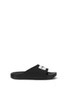Givenchy Black Rubber Label Slide Flat Mules In Black