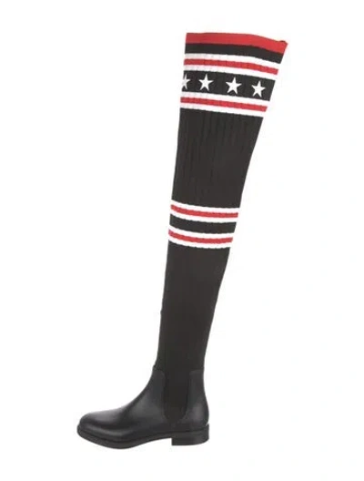 Pre-owned Givenchy Rubber Printed Rain Boots In Black