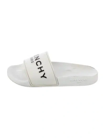 Pre-owned Givenchy Rubber Printed Slides In Gray