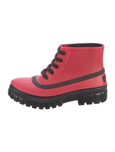 Pre-owned Givenchy Rubber Rain Boots In Red