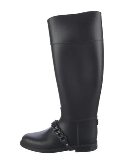 Pre-owned Givenchy Rubber Riding Boots In Black