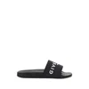 Givenchy Black Logo Embossed Slides