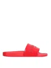 Givenchy Rubber Slide Sandals In Red