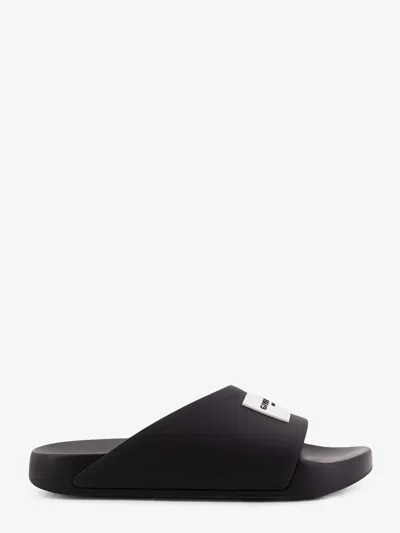 Givenchy Rubber Slide With Logo Lettering Patch In Black